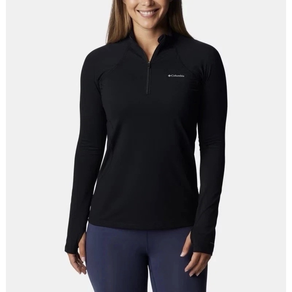 Columbia Omni-Heat Midweight Baselayer Half Zip in Black Women's Size XL Black